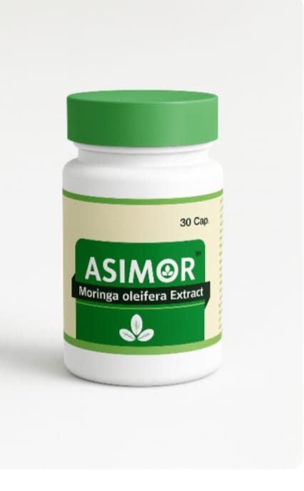 ASIMOR Moringa oleifera Extract Capsules 30 Cap bottle